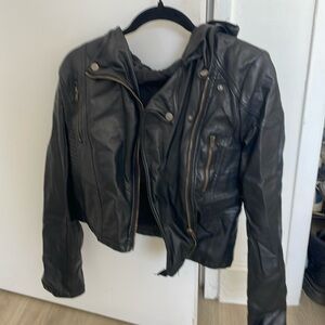 Signature 8 Hooded Leather Jacket